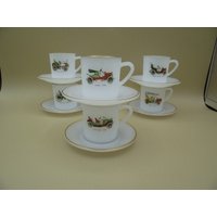 Set 6 Tassen Und Untertassen Arcopal Vintage 70S - Frankreich von LolaVintageDesign