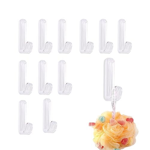 Lollanda 12 Stück Haken Selbstklebend Transparent, Klebehaken Transparent Wand, Wandhaken Selbstklebend Extra Stark, Handtuchhaken Ohne Bohren für Bad Toilette Küche (12) von Lollanda