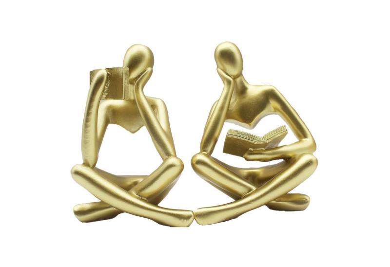 Kaket Dekofigur Abstrakte Lesender Denker – Handgemachte Resin Skulptur (2er Set) (2 St), Handgefertigt, modern, abstrakt, robust von Kaket