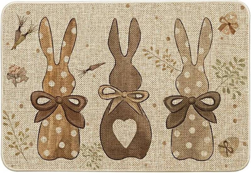 Kaket Fußmatte rechteckig,Küchenbodenmatte,Kaninchen,Oster Türmatte, 40cm×60cm von Kaket