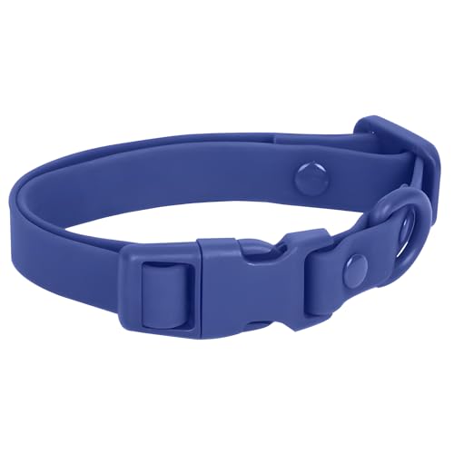 Lollanda Hundehalsband Verstellbares, Halsband Hunde Hochwertiges PVC, Hundehalsband Wasserdicht, Hundehalsbänder Abwischbar, Halsbänder Hund für Hunde Kleine Mittel Große Hunde, Blau, M von Lollanda