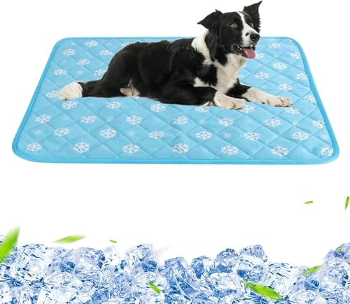 Lollanda Kühlmatte für Hunde Selbstkühlende Hundematte Sommer Kühlkissen Wasserdicht rutschfeste Haustier Matte Zuhause Unterwegs Auto (L) von Lollanda
