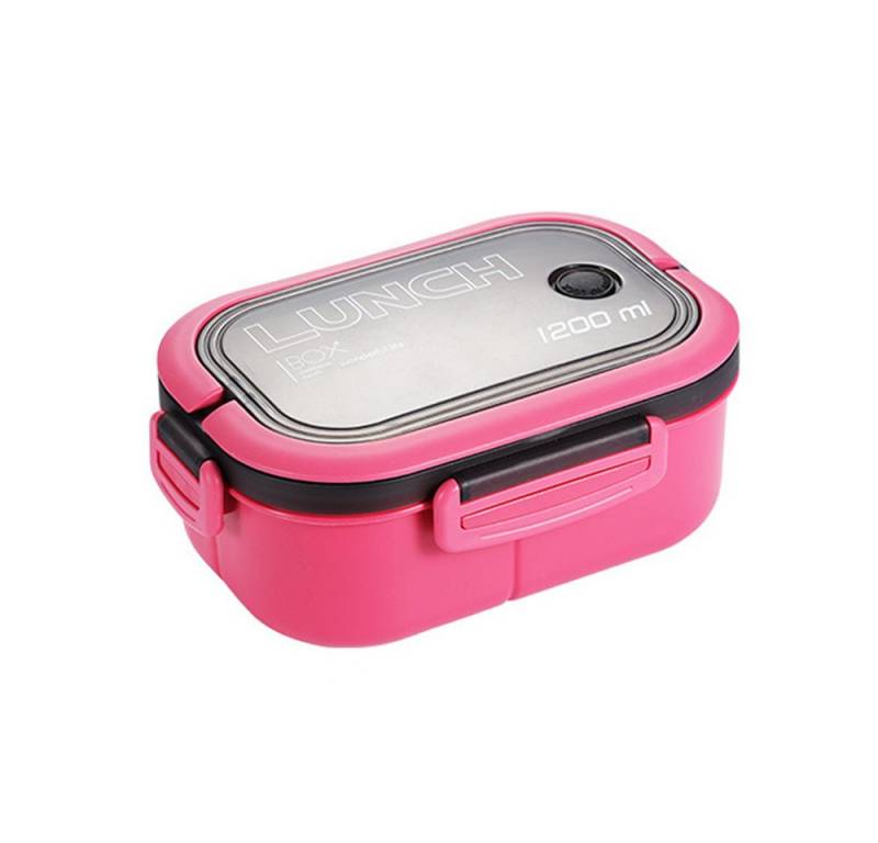 Auledio Lunchbox für Kinder und Erwachsene, Brotdose mit Fächern, 14,5 x 21 x 8 cm, mit Trennwand, Bentobox inklusive Löffel und Gabel, 1200 ml von Auledio