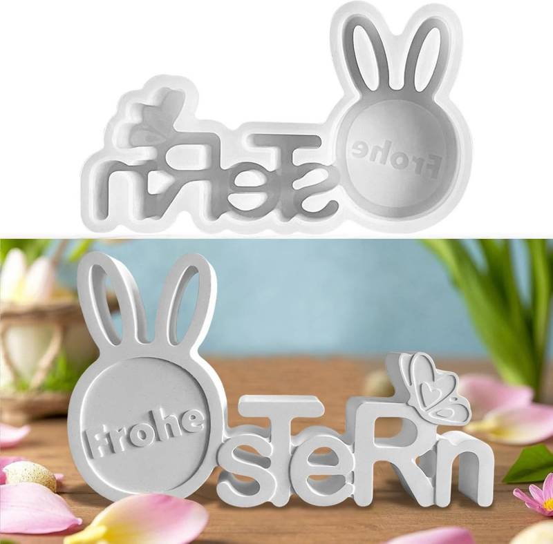 Kaket Modellierwerkzeug Osterhase Silikonformen - Für Harz/Gips/Seifen, Easy Release DIY Deko, Hochwertiges, flexibles Silikon – ideal für kreative Dekorationen von Kaket
