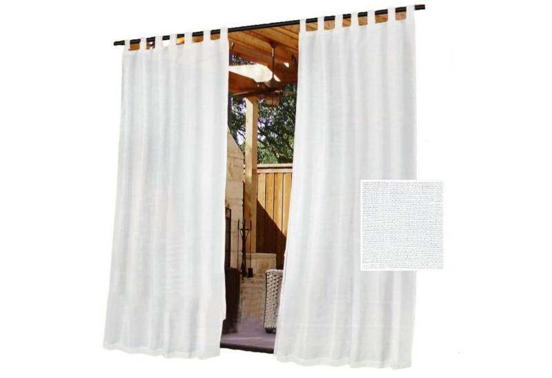 Kaket Outdoorgardine halbtransparente Leinenoptik mit abnehmbaren Schlaufen, (2 St), leicht wasserabweisend, für Terrassentüren und Pavillons von Kaket