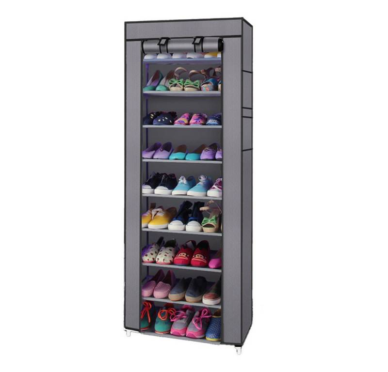 Auledio Schuhregal Schuhschrank mit 10 Ebenen, Schuhregal Schmal, 60 x 30 x 160 cm, mit Staubdichtem Überzug, Platzsparend von Auledio