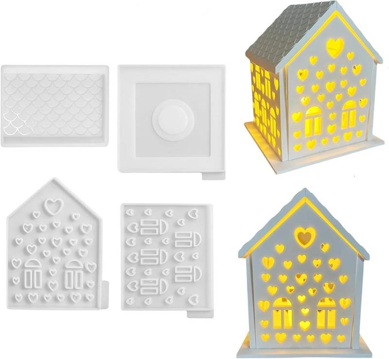 Lollanda Silikonform Häuser Silikonform Ostern DIY Kerzenhalter-Gießform von Lollanda