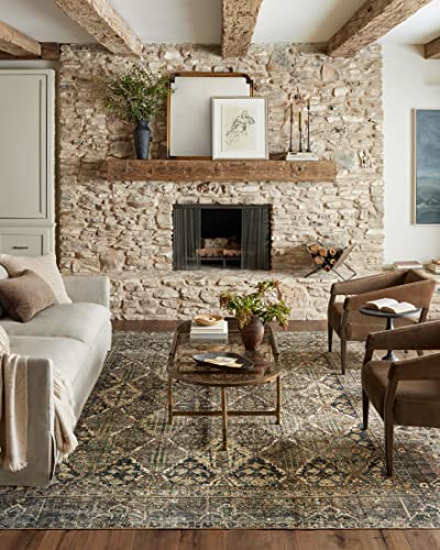 Loloi Magnolia Home by Joanna Gaines Banks Collection BAN-05 Spice/Blue Läufer Teppich, 60 x 250 x 240 cm Florhöhe, maschinenwaschbar, Läufer von Loloi