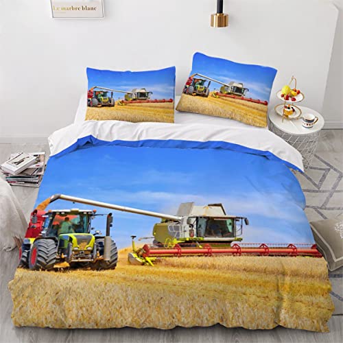 Lolosale Bettwäsche 135x200 Traktor Bettbezug Set Weich Microfaser Bettwaren Mähdrescher Bettwäsche-Set für Kinder Teenager ReißVerschluss Bettbezug Mit 2 Kissenbezug 80x80cm Lolosale Bettwäsche 135x200 Traktor Bettbezug Set Weich Microfaser Bettwaren Mähdrescher Bettwäsche-Set für Kinder Teenager ReißVerschluss Bettbezug Mit 2 Kissenbezug 80x80cm von Lolosale