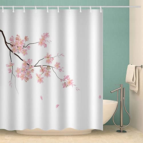 Duschvorhang 180x200 Aquarell Sakura Anti-Schimmel Schwer Stoff Polyester Wasserdicht Duschvorhänge Rosa Aquarell Shower Curtain mit 12 Duschvorhangringen für Badezimmer Waschbar Badvorhang Duschvorhang 180x200 Aquarell Sakura Anti-Schimmel Schwer Stoff Polyester Wasserdicht Duschvorhänge Rosa Aquarell Shower Curtain mit 12 Duschvorhangringen für Badezimmer Waschbar Badvorhang von Lolosale