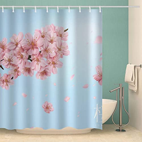 Duschvorhang 180x200 Kirschblüten Anti-Schimmel Schwer Stoff Polyester Wasserdicht Duschvorhänge Pinke Blume Shower Curtain mit 12 Duschvorhangringen für Badezimmer Waschbar Badvorhang Duschvorhang 180x200 Kirschblüten Anti-Schimmel Schwer Stoff Polyester Wasserdicht Duschvorhänge Pinke Blume Shower Curtain mit 12 Duschvorhangringen für Badezimmer Waschbar Badvorhang von Lolosale