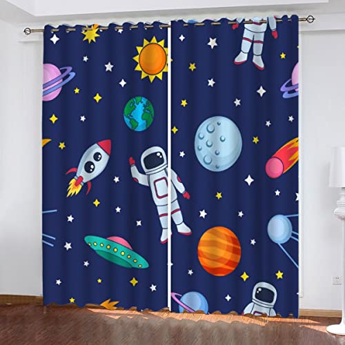 Farbraum Vorhang Blickdicht B 220 X H 215 cm Raumfahrzeug Gardinen mit ösen Polyester Schallschutz Vorhänge 2er Set für Jungen Mädchen Wohnzimmer Schlafzimmer Home Dekoration Farbraum Vorhang Blickdicht B 220 X H 215 cm Raumfahrzeug Gardinen mit ösen Polyester Schallschutz Vorhänge 2er Set für Jungen Mädchen Wohnzimmer Schlafzimmer Home Dekoration von Lolosale
