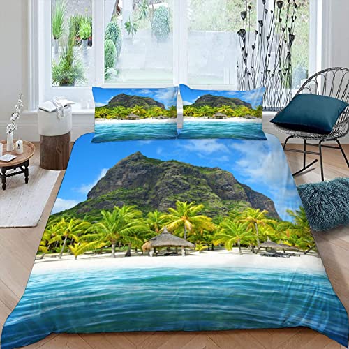Insel Mauritius Kinderbettwäsche 135x200 3D Motiv 100% Mikrofaser Bettbezug mit Reißverschluss Strand Tropische Landschaft 3 Teilig Bettwäsche-Sets Mädchen Jungen Bettbezüge mit 2 Kissenbezüge 80x80 Insel Mauritius Kinderbettwäsche 135x200 3D Motiv 100% Mikrofaser Bettbezug mit Reißverschluss Strand Tropische Landschaft 3 Teilig Bettwäsche-Sets Mädchen Jungen Bettbezüge mit 2 Kissenbezüge 80x80 von Lolosale