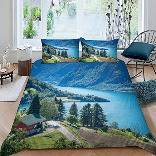 LoloNorwegische Fjorde Bettwäsche 135x200 Atmungsaktive Weiche Mikrofaser Skandinavische Landschaft Bettbezug mit ReißVerschluss Sommer Bettwäsche Set Für Kinder Bettbezüge und 2 Kissenbezug 80x80 LoloNorwegische Fjorde Bettwäsche 135x200 Atmungsaktive Weiche Mikrofaser Skandinavische Landschaft Bettbezug mit ReißVerschluss Sommer Bettwäsche Set Für Kinder Bettbezüge und 2 Kissenbezug 80x80 von Lolosale