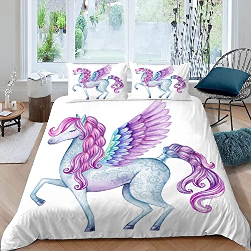 Lolosale Bettwäsche 155x220 Aquarell Pegasus Bettbezug 155x220 mit ReißVerschluss 3D Motiv Märchenwesen Bettwäsche Set Sommer Weiche Mikrofaser Jungen Mädchen Bettbezüge mit 2 Kissenbezug 80x80 cm Lolosale Bettwäsche 155x220 Aquarell Pegasus Bettbezug 155x220 mit ReißVerschluss 3D Motiv Märchenwesen Bettwäsche Set Sommer Weiche Mikrofaser Jungen Mädchen Bettbezüge mit 2 Kissenbezug 80x80 cm von Lolosale