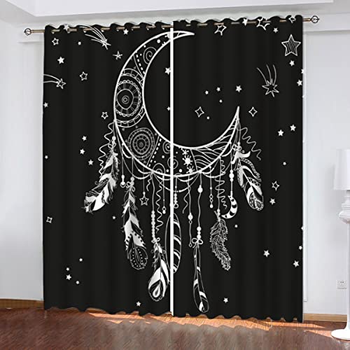 Vorhang Blickdicht mit Ösen Traumfänger Verdunkelungsvorhang 2er Set, Exotisch Feder Polyester Schallschutz Gardinen für Jungen Mädchen Wohnzimmer Schlafzimmer Vorhänge B 280 X H 260 cm Vorhang Blickdicht mit Ösen Traumfänger Verdunkelungsvorhang 2er Set, Exotisch Feder Polyester Schallschutz Gardinen für Jungen Mädchen Wohnzimmer Schlafzimmer Vorhänge B 280 X H 260 cm von Lolosale
