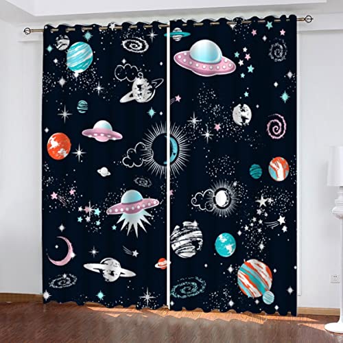 Weltraum Galaxie Vorhang Blickdicht B 183 X H 214 cm Universum UFO Gardinen mit ösen Polyester Schallschutz Vorhänge 2er Set für Jungen Mädchen Wohnzimmer Schlafzimmer Home Dekoration Weltraum Galaxie Vorhang Blickdicht B 183 X H 214 cm Universum UFO Gardinen mit ösen Polyester Schallschutz Vorhänge 2er Set für Jungen Mädchen Wohnzimmer Schlafzimmer Home Dekoration von Lolosale