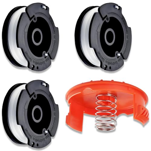 Kompatibel mit Black & Decker Rasentrimmer AF-100 ST5530-GB,GLC3630L20-GB,STC1820PC-GB,BESTA530-GB,BESTA525-GB,1 Spulendeckel,3 Rasentrimmer Spule,1 Frühling, von Lolwwglm
