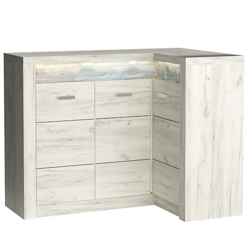 Eckkommode Sideboard Eckschrank Kommode Wohnzimmerschrank Anrichte Aufbewahrunsschrank modern in weiß von Lomadox