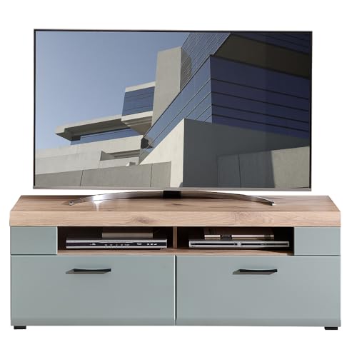 Fernsehschrank Lowboard 140cm, Eiche mit Schilfgrün Fernsehschrank Lowboard 140cm, Eiche mit Schilfgrün von Lomadox
