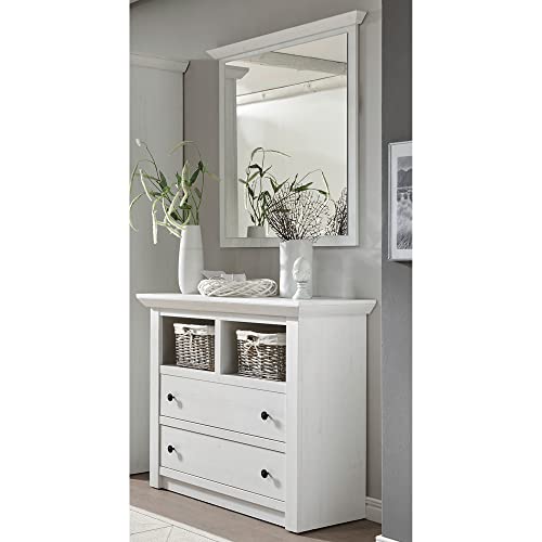 Garderoben-Set Landhaus-Stil Pinie weiß Nb. Kommode und Spiegel - B/H/T: ca. 244/206/45 cm Garderoben-Set Landhaus-Stil Pinie weiß Nb. Kommode und Spiegel - B/H/T: ca. 244/206/45 cm von Lomadox