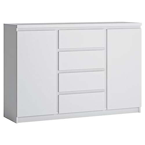 Kommode Sideboard Anrichte 135,4cm in weiß mit 4 Schubladen und 1 Tür, B/H/T ca. 135,4/92,9/40 cm von Lomadox