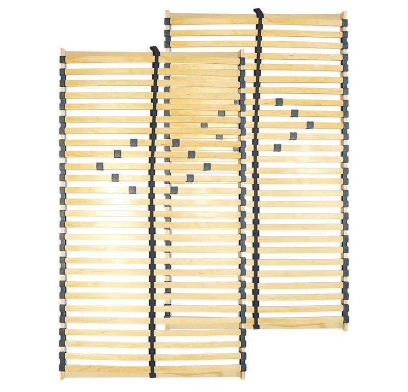 Lattenrost NAIROBI-200, Lomadox, 2er Set Federholzrahmen 90x200 cm verstellbare Komfortzone Mittelgurt von Lomadox