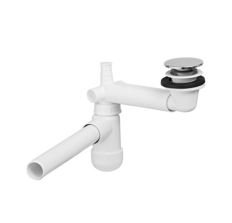 Lomadox Ablaufgarnitur SIPHON-56 Siphon für eingelassene Waschbecken, Pupup-Ventil chromfarben von Lomadox