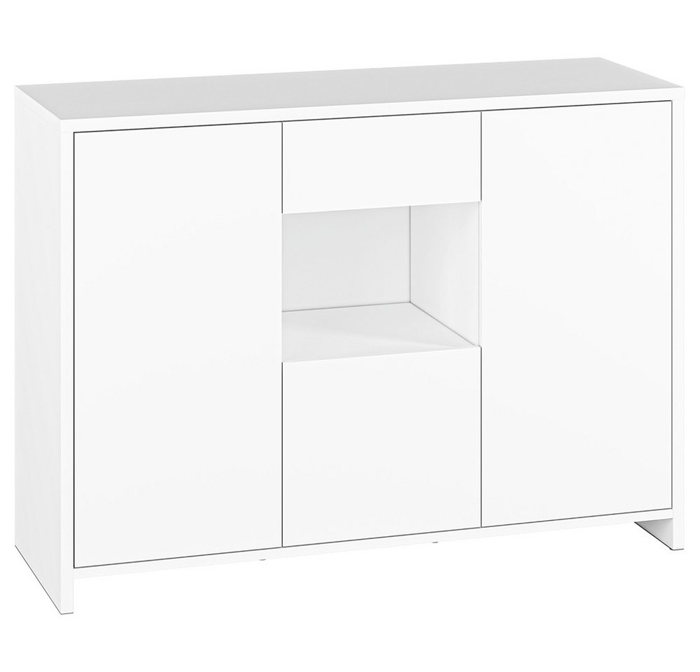 Lomadox Sideboard KADEN-131, für Büro, Wohnzimmer oder Kinderzimmer in weiß, B/H/T: 118/86/40 cm von Lomadox