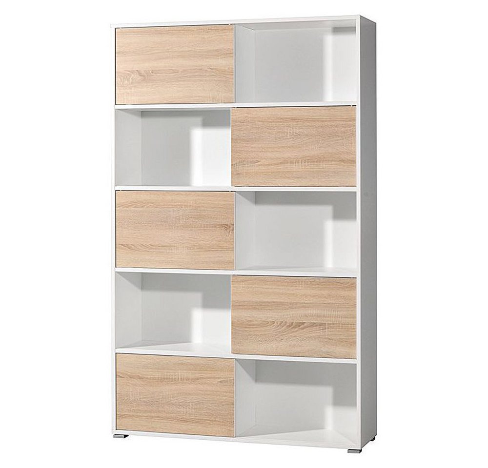 Lomadox Aktenregal MANHATTEN-01, Regal Büroregal Schrank Aktenschrank Büro weiß Eiche 120/196/35 cm von Lomadox