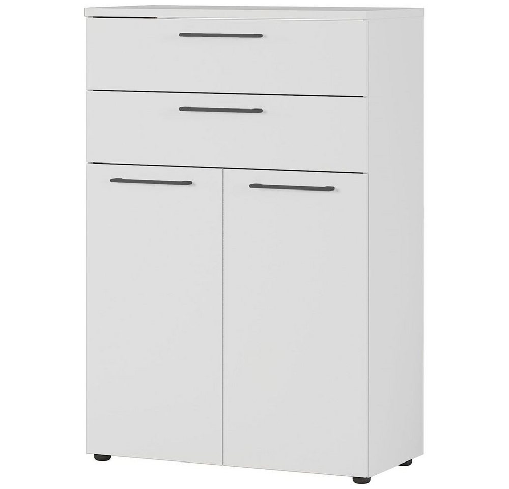 Lomadox Aktenschrank AURAY-01 80cm Lichtgrau 2 Schubkästen, 2 Türen, B/H/T ca. 80/120/40cm von Lomadox