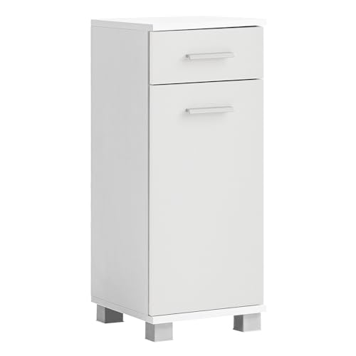Lomadox Bad Unterschrank 30 cm breit in weiß matt Schublade Metallgriff Badschrank Bad Badezimmer schmal modern von Lomadox