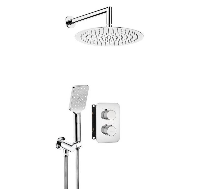 Lomadox Duscharmatur CONCEALED-30 Duschsystem Unterputz mit Handbrause und Regendusche in silber von Lomadox