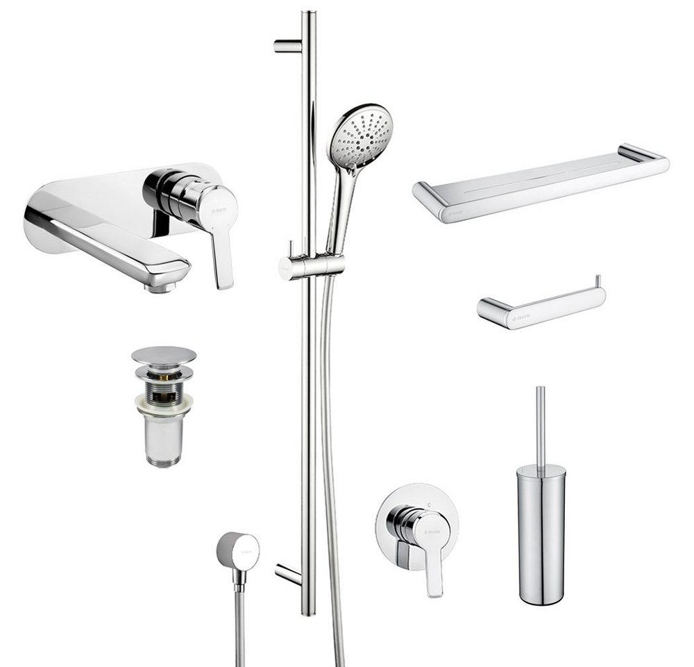Lomadox Badarmatur DEANTE-30 Badezimmer Set Armaturen und Zubehör Chrom Handbrause mit 3 Funktionen Lomadox Badarmatur DEANTE-30 Badezimmer Set Armaturen und Zubehör Chrom Handbrause mit 3 Funktionen von Lomadox