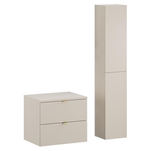Lomadox Badezimmer Badmöbel Set 2-teilig mit 60 cm Waschtischunterschrank in Kaschmir matt Lomadox Badezimmer Badmöbel Set 2-teilig mit 60 cm Waschtischunterschrank in Kaschmir matt von Lomadox