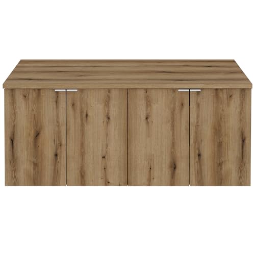 Lomadox Badezimmer Doppelwaschtisch 120cm, Eiche, geringe Tiefe (40cm) von Lomadox