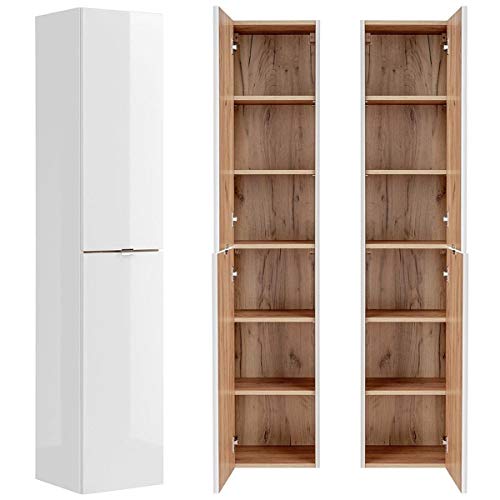 Lomadox Badezimmer Hochschrank in Weiß-Hochglanz B/H/T ca. 35/170/33cm Lomadox Badezimmer Hochschrank in Weiß-Hochglanz B/H/T ca. 35/170/33cm von Lomadox
