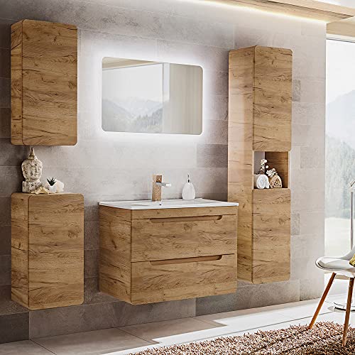 Lomadox Badezimmer Komplettset LUTON-56-CRAFT in Wotan Eiche Nb. B/H/T ca. 180/200/46 cm Lomadox Badezimmer Komplettset LUTON-56-CRAFT in Wotan Eiche Nb. B/H/T ca. 180/200/46 cm von Lomadox