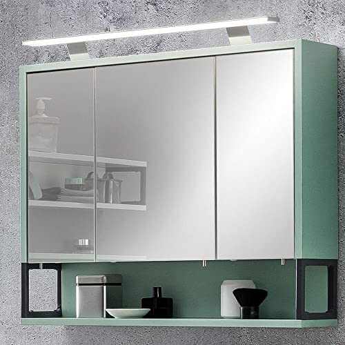 Lomadox Badezimmer Spiegelschrank in Mintgrün mit LED-Beleuchtung, B/H/T: 70/68/16 cm von Lomadox