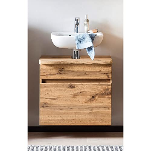 Lomadox Badezimmer Waschbeckenunterschrank in Wotan Eiche Nb. mit Abdeckplatte Baumkante, B/H/T: ca. 61/54/40 cm Lomadox Badezimmer Waschbeckenunterschrank in Wotan Eiche Nb. mit Abdeckplatte Baumkante, B/H/T: ca. 61/54/40 cm von Lomadox