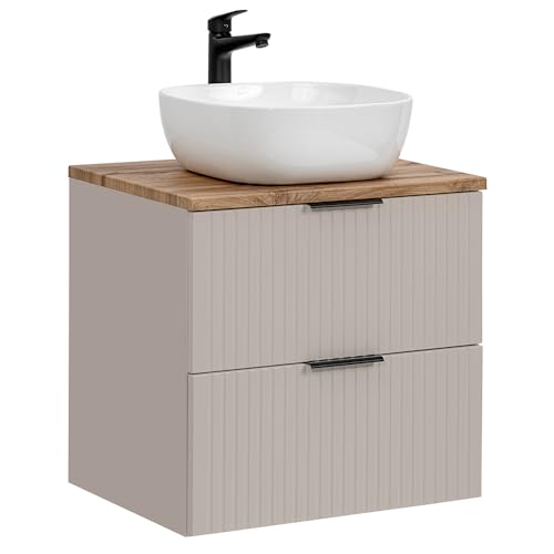 Lomadox Badezimmer Waschtisch 60cm, in Kaschmir und Eiche, mit 2 Softclose-Schubladen mit Keramik-Waschbecken Lomadox Badezimmer Waschtisch 60cm, in Kaschmir und Eiche, mit 2 Softclose-Schubladen mit Keramik-Waschbecken von Lomadox