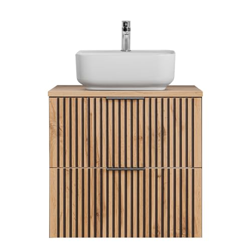 Lomadox Badezimmer Waschtisch Unterschrank 60 cm mit Keramik Aufsatzwaschbecken Waschbecken anthrazit mit Eiche Nb. schwarz gerillt 60,6x73,2x46,5 cm Lomadox Badezimmer Waschtisch Unterschrank 60 cm mit Keramik Aufsatzwaschbecken Waschbecken anthrazit mit Eiche Nb. schwarz gerillt 60,6x73,2x46,5 cm von Lomadox