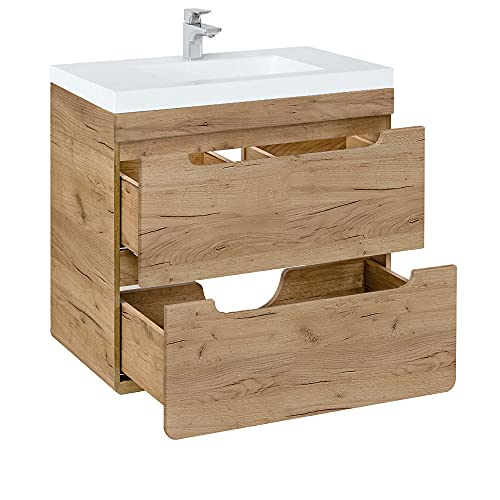 Lomadox Badezimmer Waschtisch-Unterschrank Woteaneiche, 61 cm Keramik Waschbecken, 2 Softclose-Schubkästen, B/H/T ca. 61/63/46 cm Lomadox Badezimmer Waschtisch-Unterschrank Woteaneiche, 61 cm Keramik Waschbecken, 2 Softclose-Schubkästen, B/H/T ca. 61/63/46 cm von Lomadox
