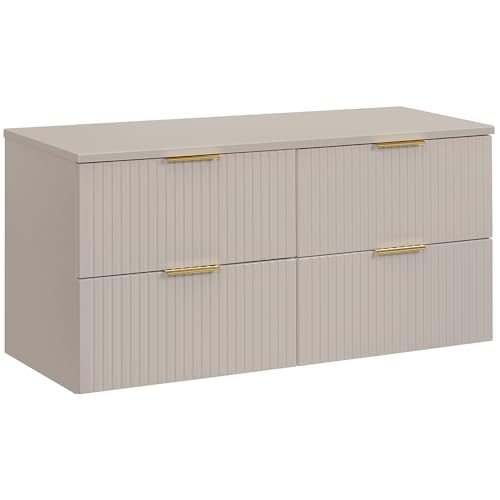 Lomadox Badezimmer Waschtischunterschrank 120cm, in Kaschmir, mit 2 Softclose-Schubladen von Lomadox