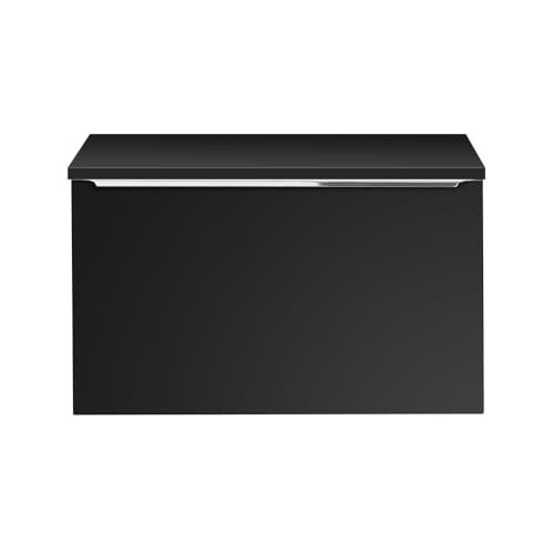 Lomadox Badezimmer Waschtischunterschrank 80cm, schwarz matt, 2 Schubladen von Lomadox