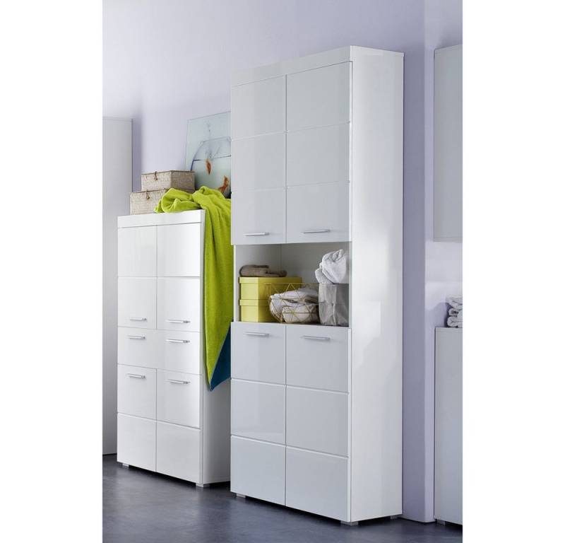 Lomadox Badmöbel-Set ALTENA-19, (Spar-Set, 2-St), Badezimmer Hochschrank, Midischrank in Weiß Hochglanz von Lomadox
