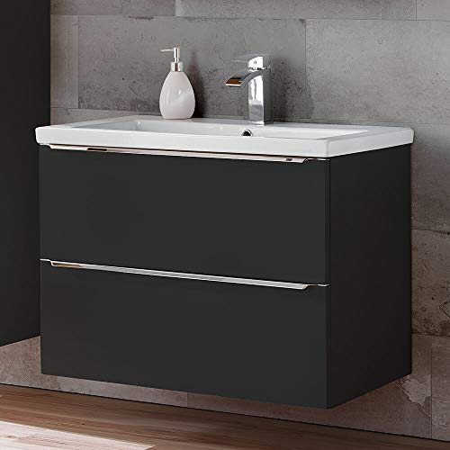 Lomadox Badmöbel Waschtisch Set 80cm, Keramik-Waschbecken, 2 Softclose-Schubladen, seidenmatt anthrazit Lomadox Badmöbel Waschtisch Set 80cm, Keramik-Waschbecken, 2 Softclose-Schubladen, seidenmatt anthrazit von Lomadox