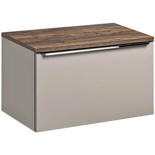 Lomadox Badmöbel Waschtisch Unterschrank Set, 80cm Waschbeckenschrank, Taupe mit Vintage Oak Eiche Nb., 2 Softclose-Schubkästen, B/H/T ca. 80,4/48,5/46 cm Lomadox Badmöbel Waschtisch Unterschrank Set, 80cm Waschbeckenschrank, Taupe mit Vintage Oak Eiche Nb., 2 Softclose-Schubkästen, B/H/T ca. 80,4/48,5/46 cm von Lomadox