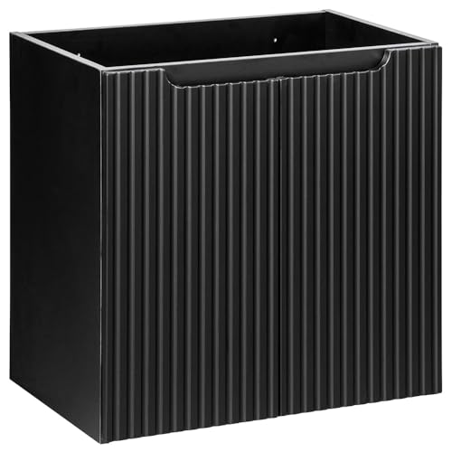 Lomadox Badmöbel Waschtischunterschrank 60 cm schwarz gerillte Front Waschbeckenschrank Badschrank 2 Türen B/H/T ca. 60/57/39 cm Lomadox Badmöbel Waschtischunterschrank 60 cm schwarz gerillte Front Waschbeckenschrank Badschrank 2 Türen B/H/T ca. 60/57/39 cm von Lomadox