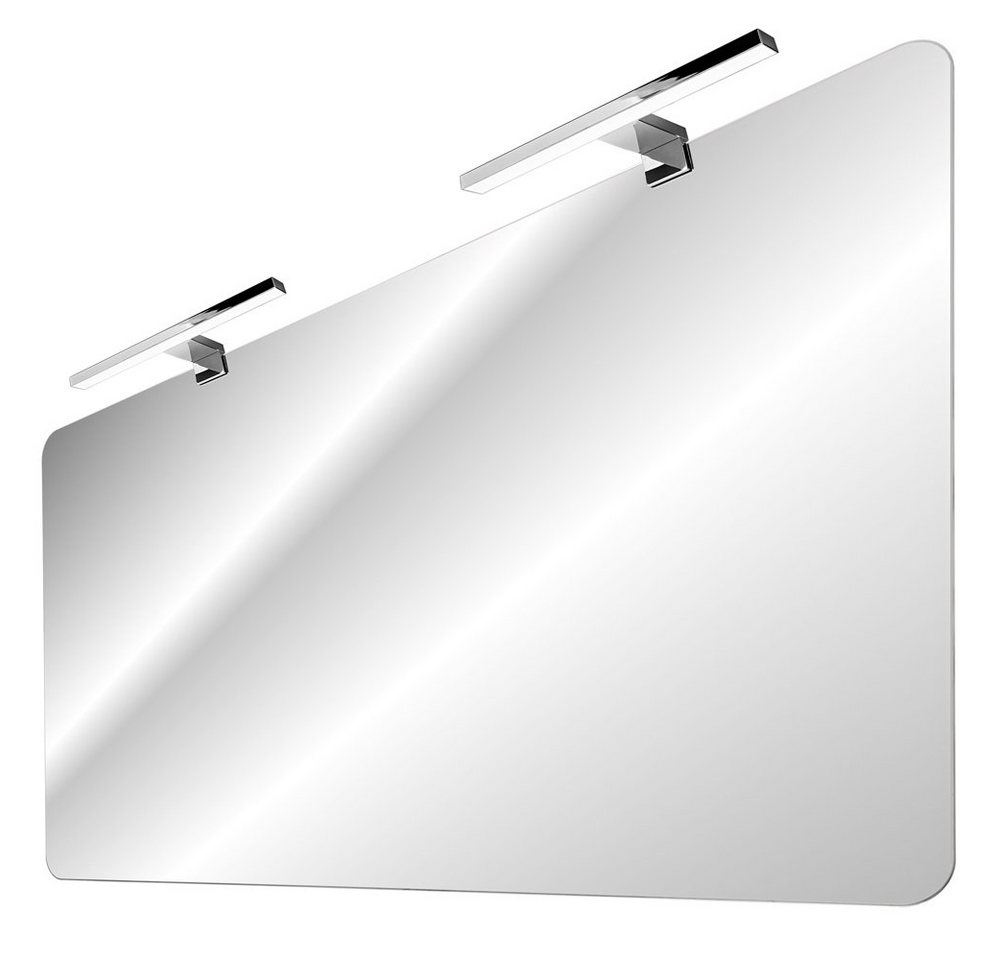 Lomadox Badspiegel ADELAIDE-56-WHITE, mit LED-Aufsatzleuchte (chromfarben) ca. 120x70cm von Lomadox